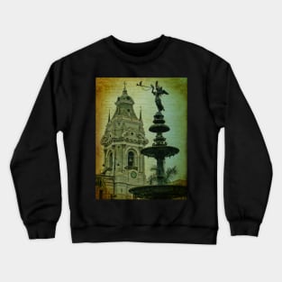 Fountain and Cathedral. Plaza de Armas. Lima. Peru Crewneck Sweatshirt